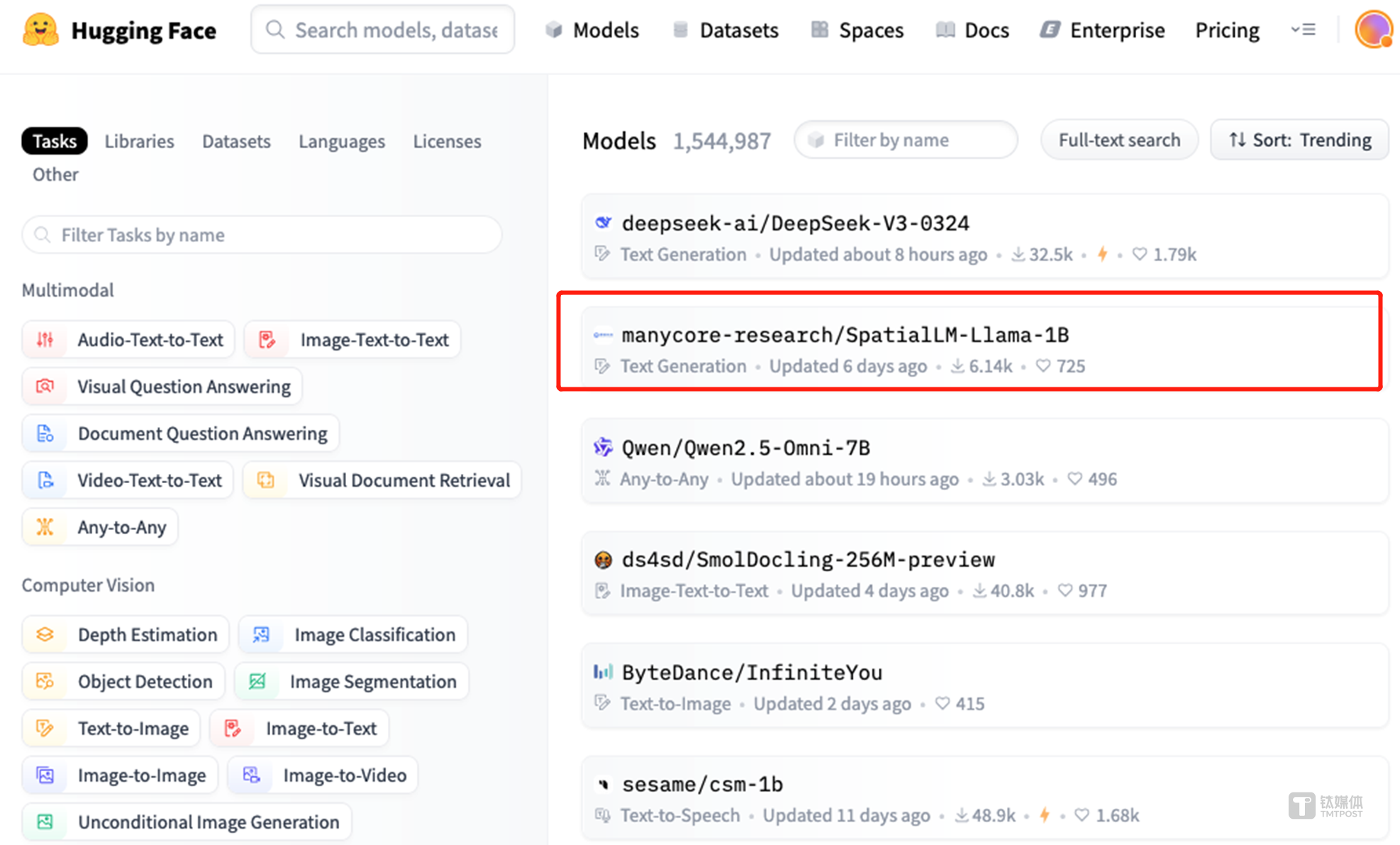 HuggingFace趋势榜
