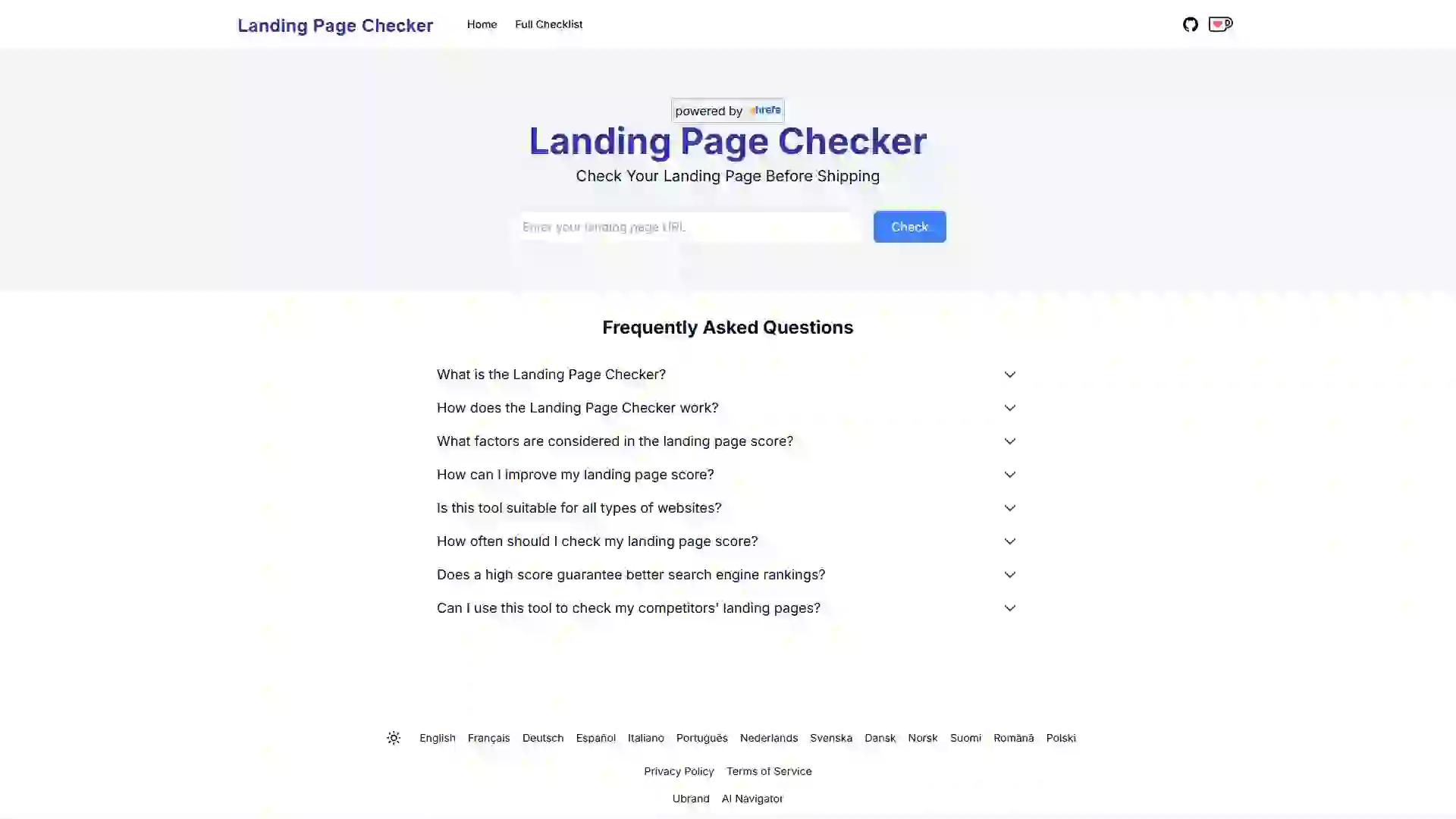 Landing Page Checker